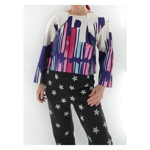 GIZIA Colorful Multicolored Satin Top